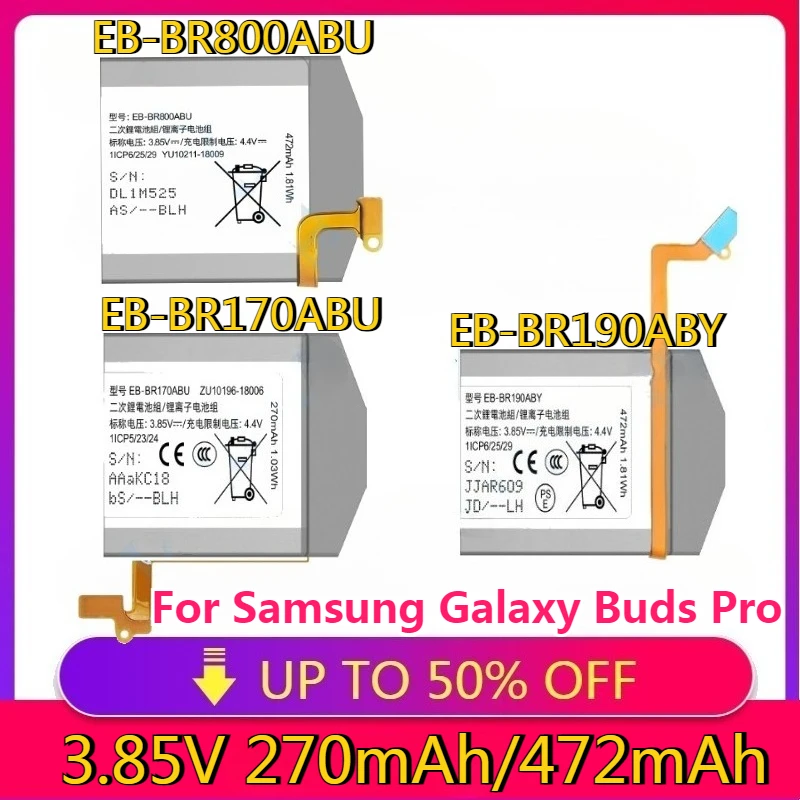 

High Quality Battery EB-BR800ABU for Gear S4 EB-BR190ABY for Samsung Galaxy Buds Pro EB-BR170ABU for Galaxy Buds Plus EP-QR170