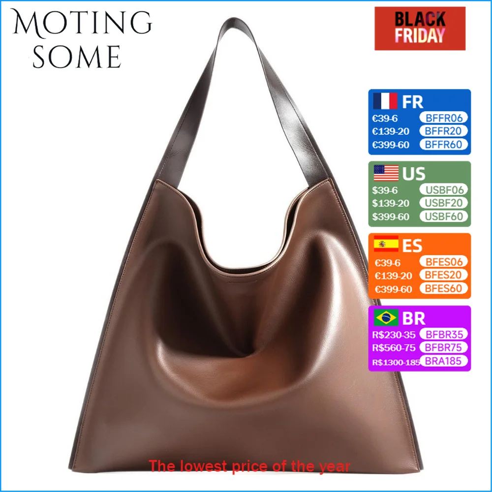 Motingsome Women Oversized Bag Exclusive Leather Tote Shoulder Bag Shopping Bucket Fashion Lady Large Capacity Ladies Handbag