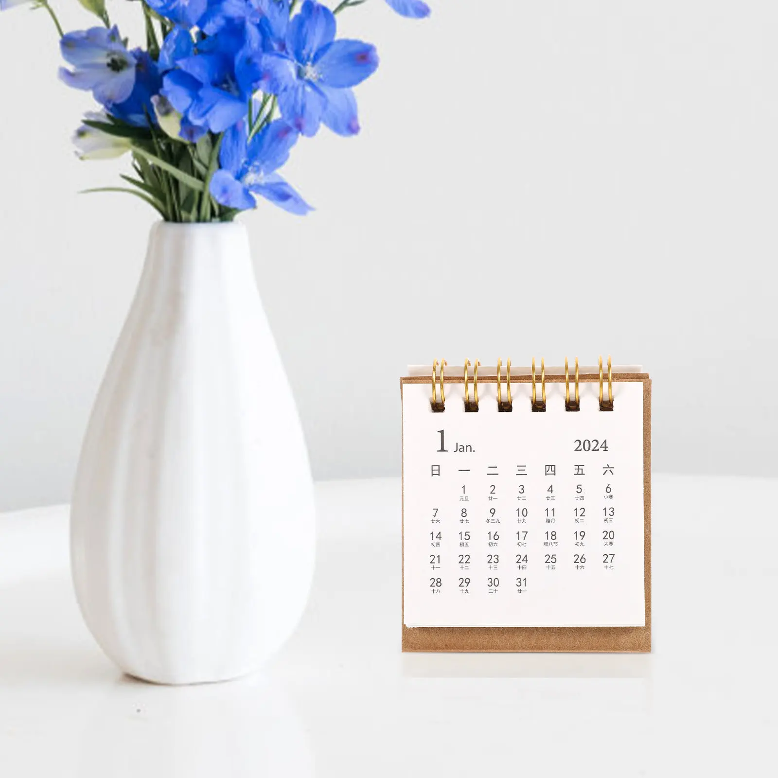 

Portable Desktop Calendar 2024 Lightweight Standing Monthly Calendar for Office Study Room Decoration Daily Countdown Reminder