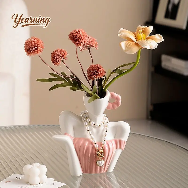 

Nordic Abstract Human Body Ceramic Vase | Modern Art Decor for Living Room Entrance Flower Arrangement