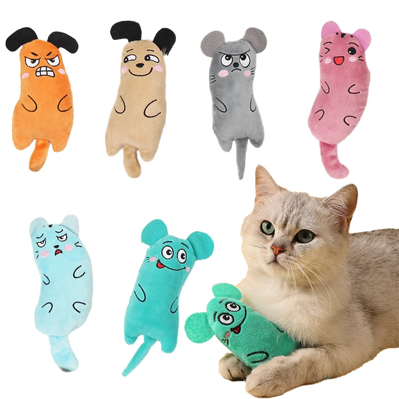 

Catnip Mouse Toys Funny Interactive Plush Cat Toy for Cute Cats Teeth Grinding Catnip Toys for Kitten Chew Toys Pets Accessories