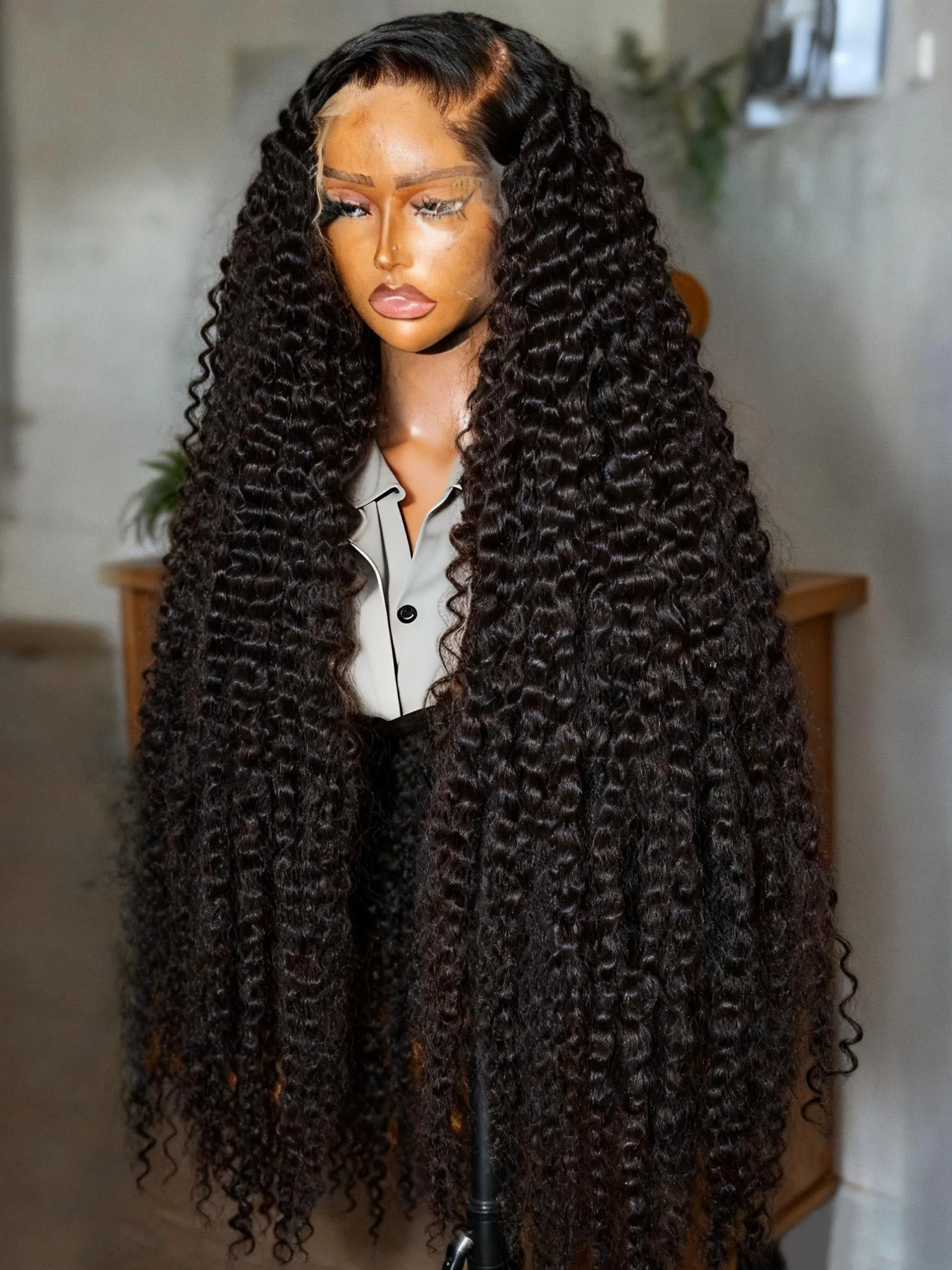 

Valuri Curly HD Transparent 13x6 Lace Frontal Human Hair Wigs 40 Inch Deep Wave Lace Frontal Wig Preplucked Baby Hair For Women