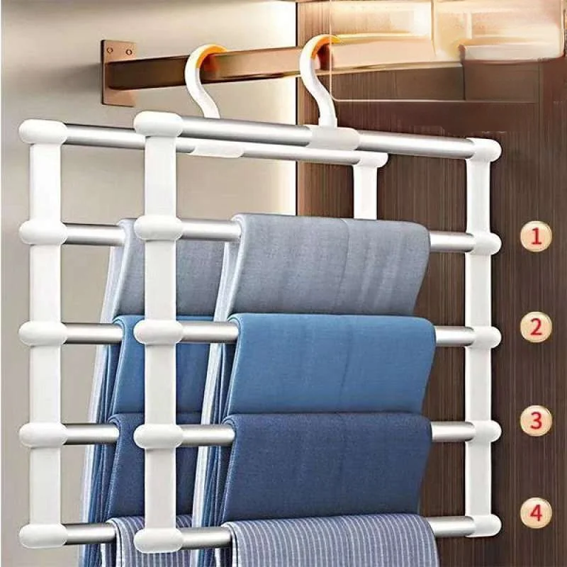 Closet Organizer Racks for Pants Trouser Hangers 1/2pcs Clothes Racks Multifunction Stainless Steel Clothes Hangers