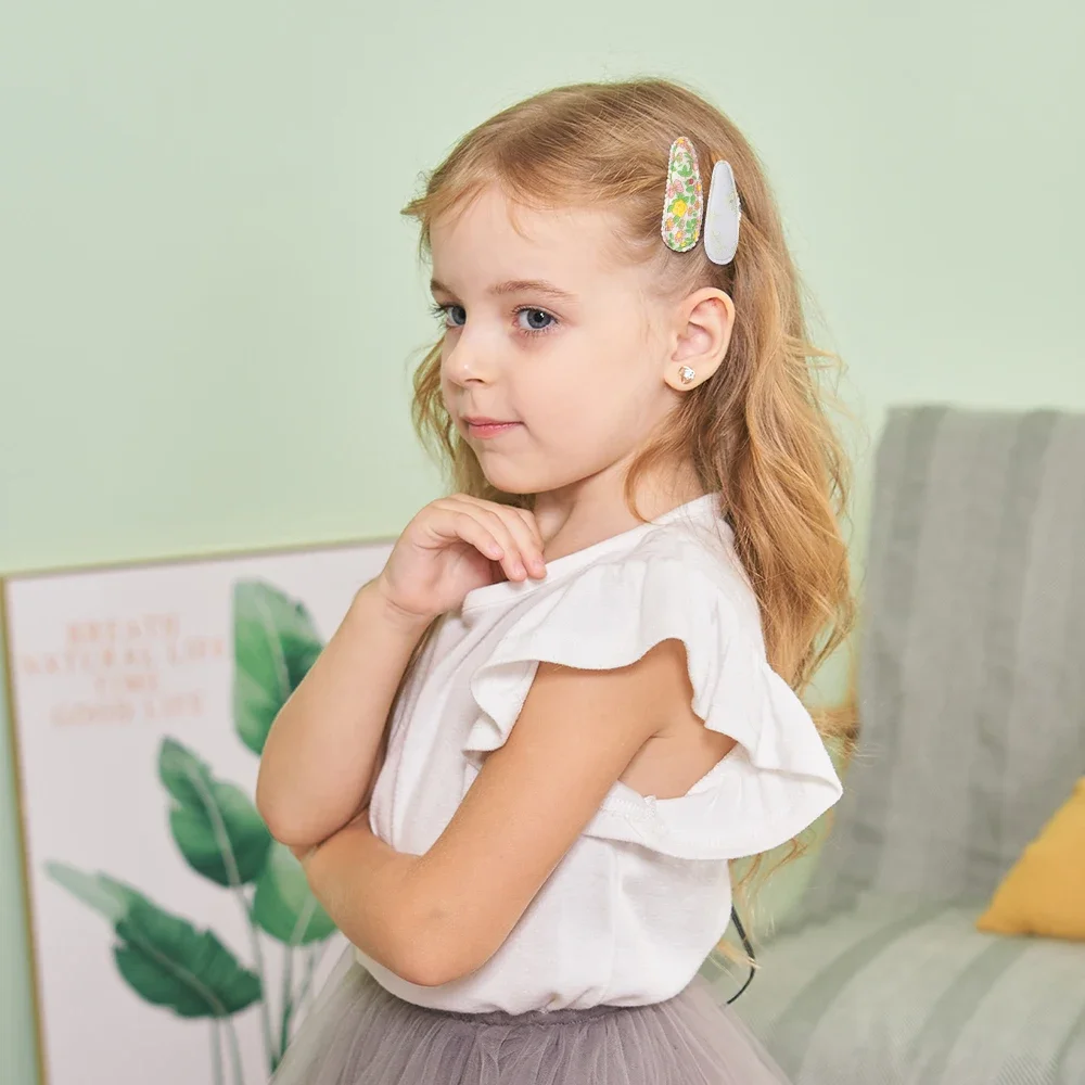 小さな女の子のための綿合金のヘアクリップ,幼児のためのかわいい帽子,子供のアクセサリー,1セットあたり5個