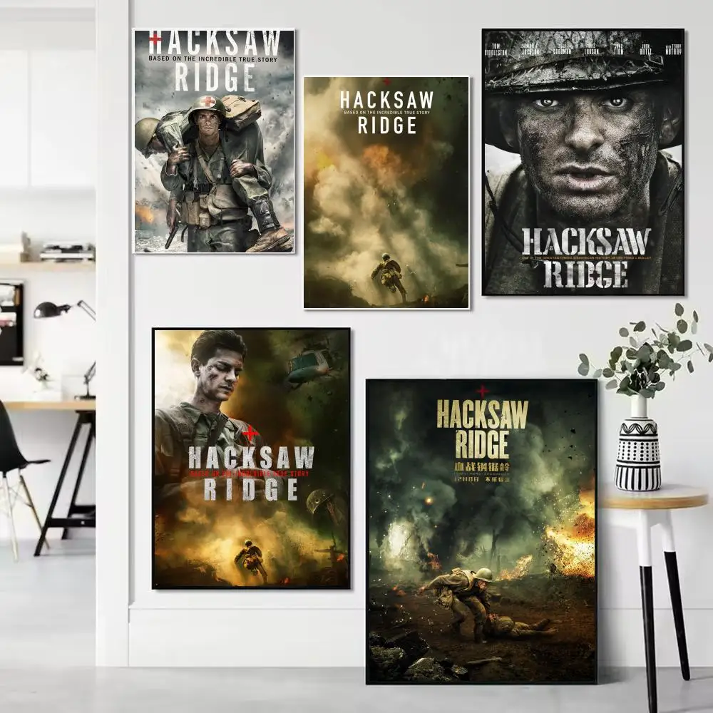 Movie H-Hacksaw Ridge Poster Unframed Canvas Artwork for Bedroom Living Room Bathroom Wall Decor