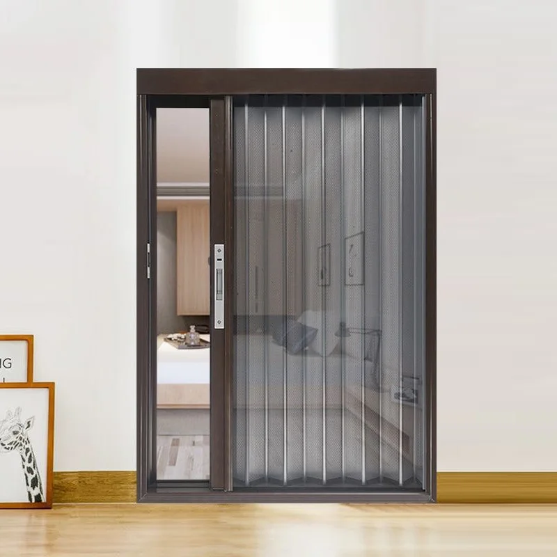 

High Quality Aluminum Alloy Folding Screen Door Diamond Mesh Anti-Mosquito Anti-Pet Easy Install Made Stainless Steel Netting