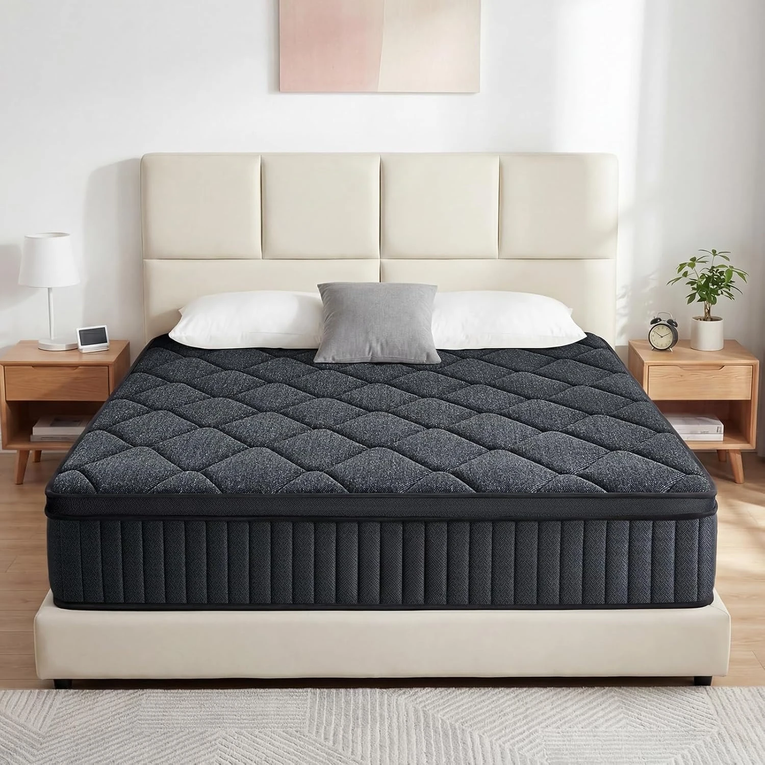 Mattress, Firm Hybrid Memory Foam Mattress in a Box with Individual Pocket Springs, Pressure Relief, Customized