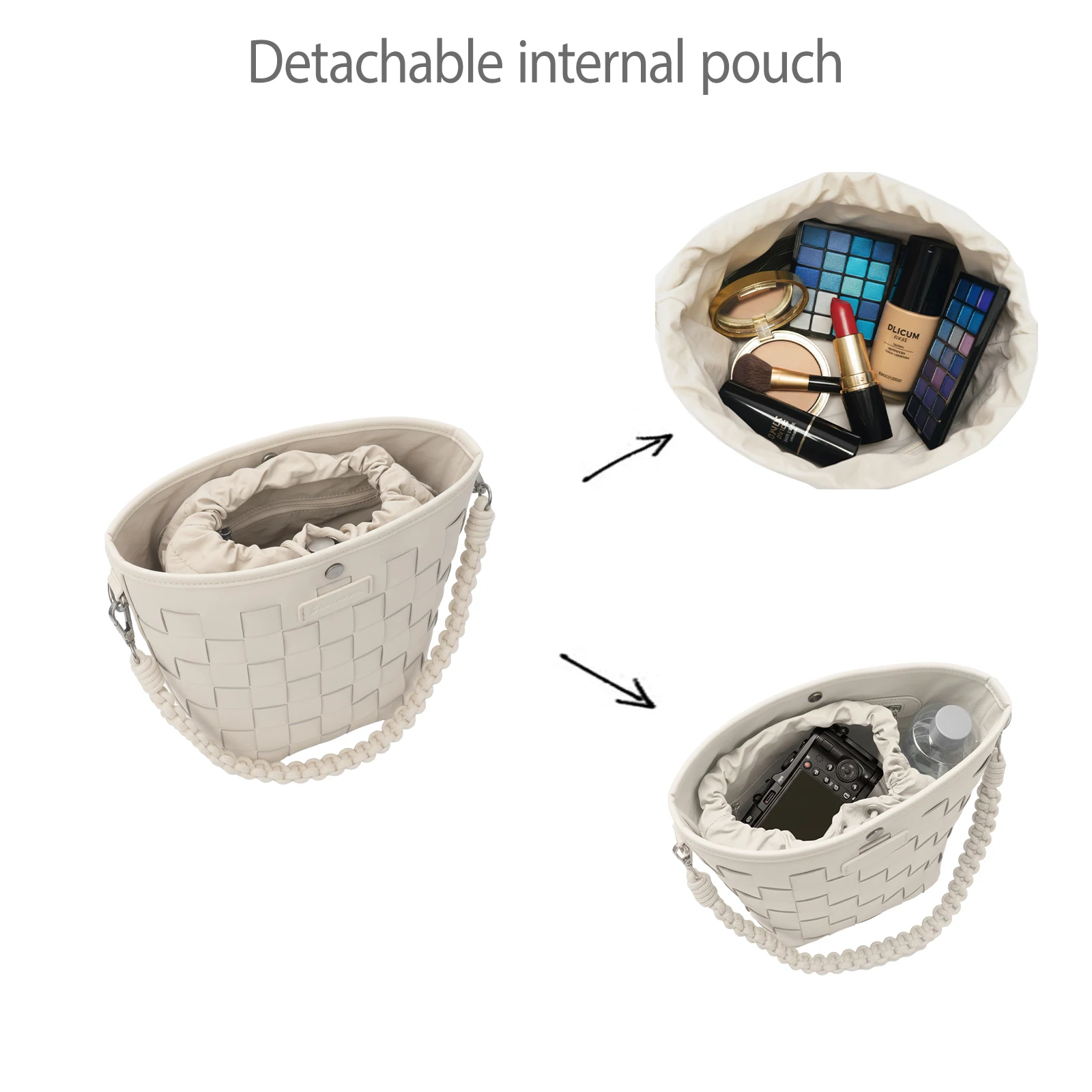 حقيبة كاميرا Besnfoto للنساء، حقيبة كتف جلدية للتصوير الفوتوغرافي لكاميرا DSLR SLR بدون مرآة، حقيبة يد نسائية مع