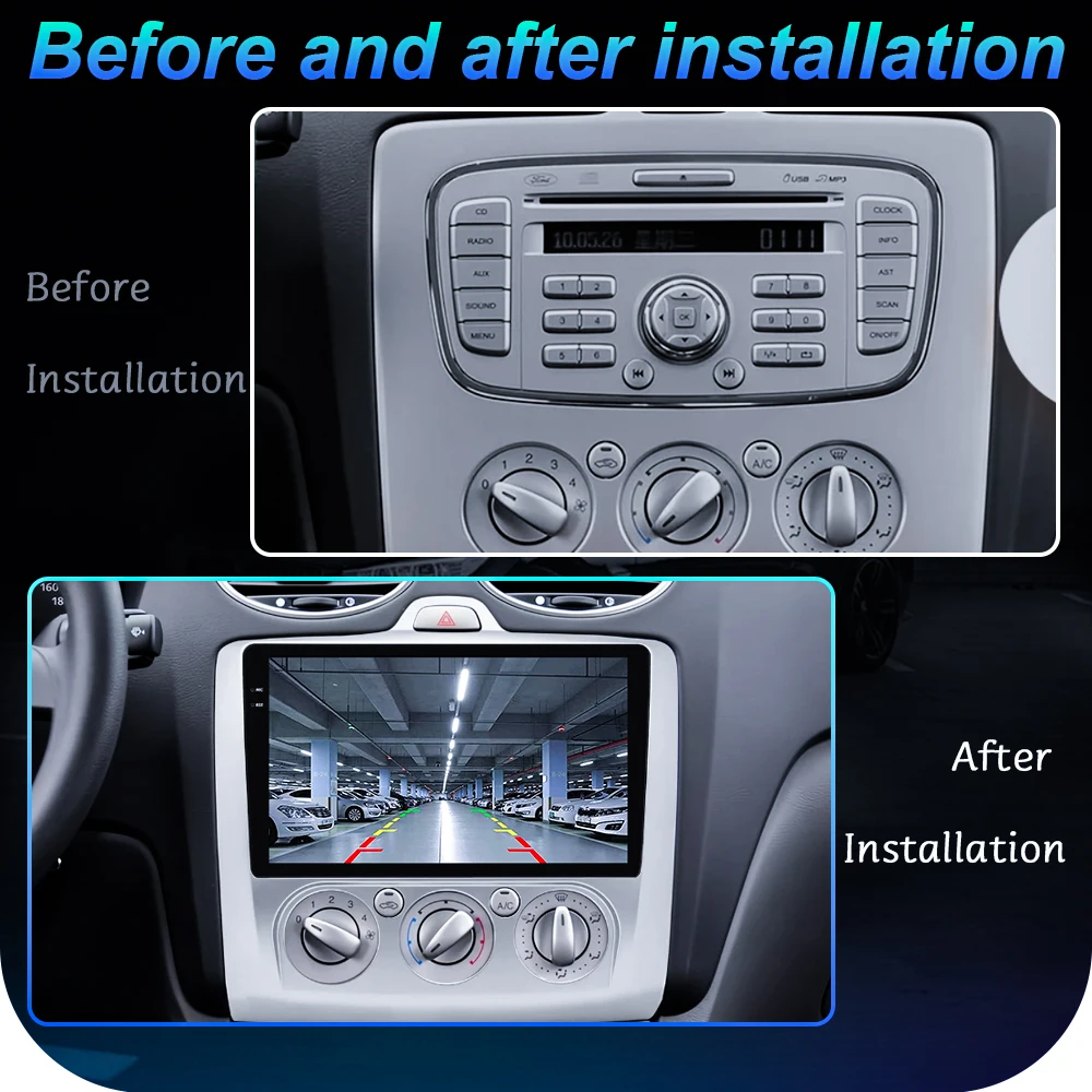 Android For Ford Focus 2 3 Mk2 Mk3 2004 2005 - 2011 Carplay Multimedia Video Player GPS Navigation GPS 2din Stereo DVD Head Unit
