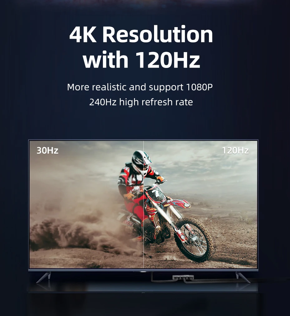 CABLETIME HDMI Splitter 8K 60Hz 4K 120Hz 2-in-1 Umschalter 3D Vision Aluminium-Knopf-Design Adapter für Laptop Macbook Pro Lenovo – Detail 5