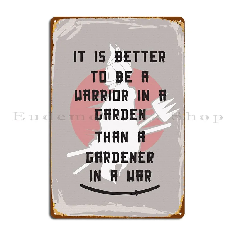 Garden Warrior Metal Sign Cinema Wall Cave Wall Decor Customize Club Tin Sign Poster