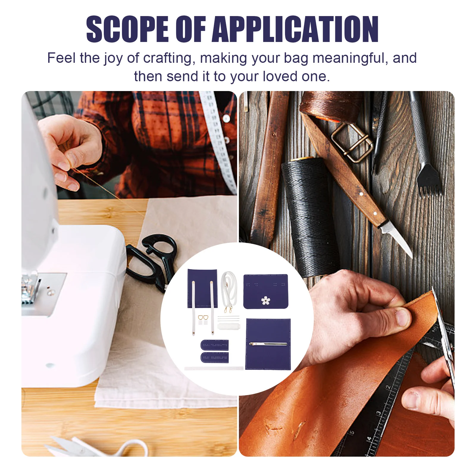 

1Set DIY Bag Knitting Kit PU Chain Square Shoulder Bag Making Material Handmade Craft Supplies for Gift