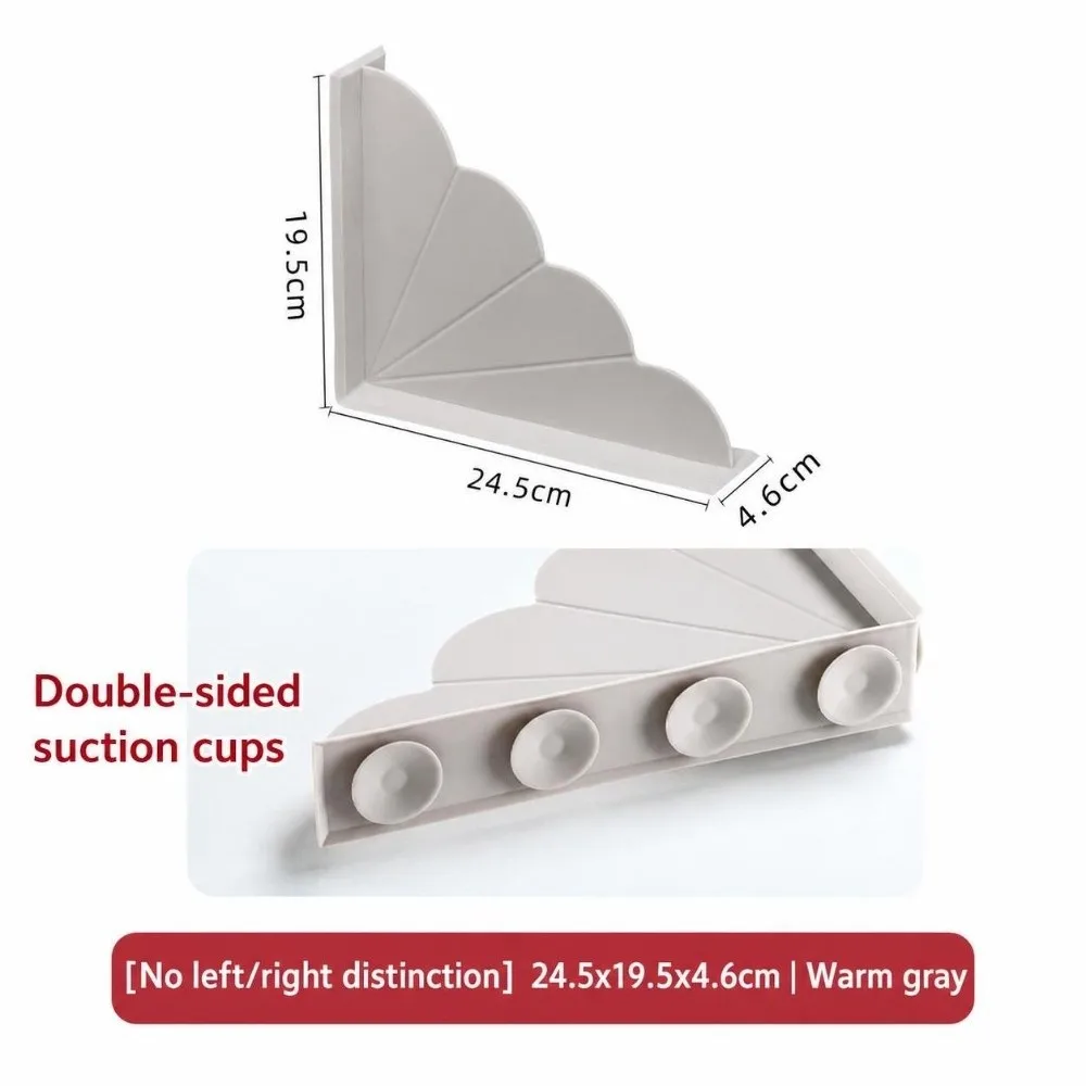 1Pcs Cloud Shape Silicone Corner Water Guard Double Suction Cup Solid Color Shower Corner Splash Strip Waterproof Silicone
