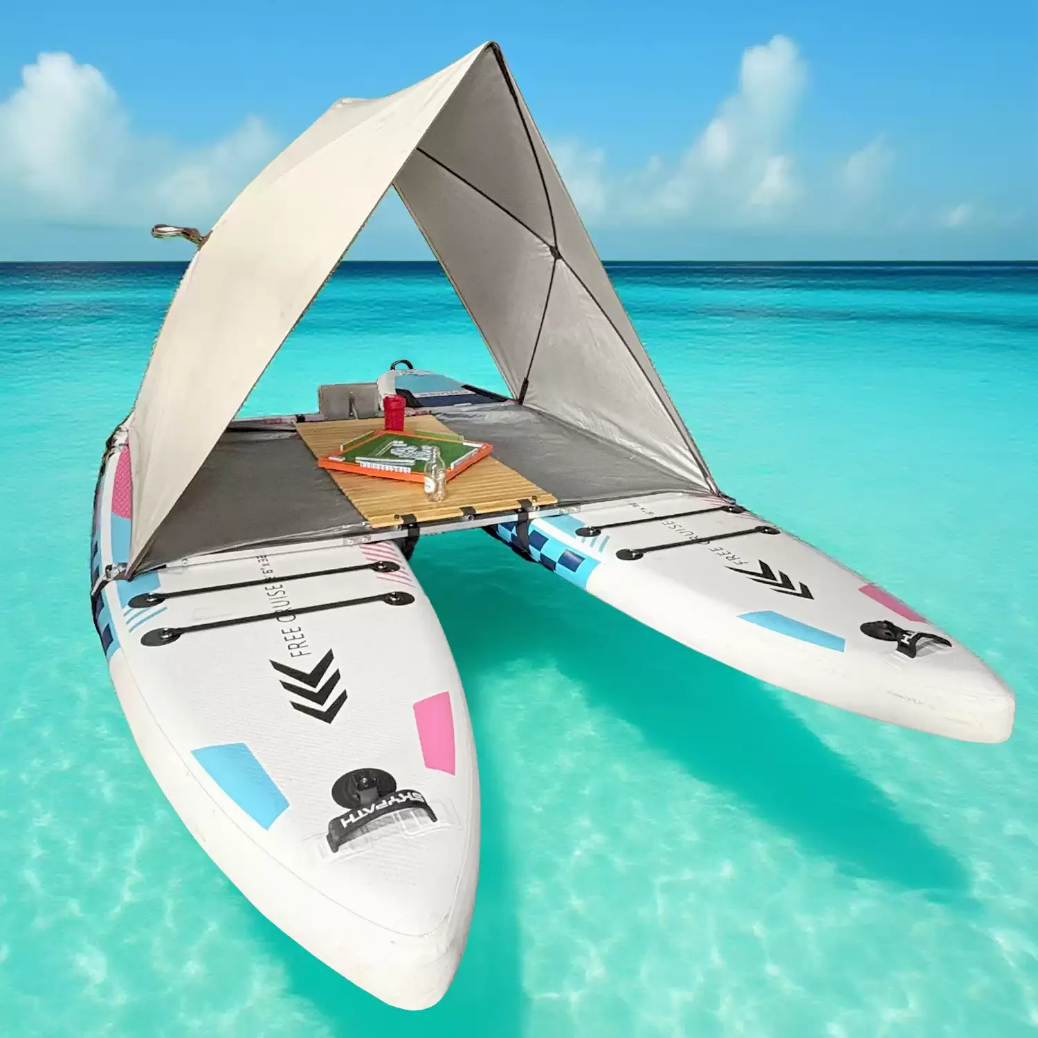 2-in-1 Aluminum Alloy Paddleboard Splicing Frame Metal Fittings Board Connector Water Sports Gear Wooden Slat Accessories