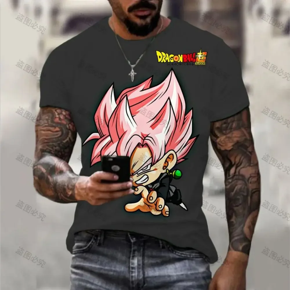 

2024 Vegeta Dragon Ball Z Goku Men's T Shirt Parent-child Wear Short Sleeve Fashion Summer Cartoon Oversized 110-6XL Gym Tops