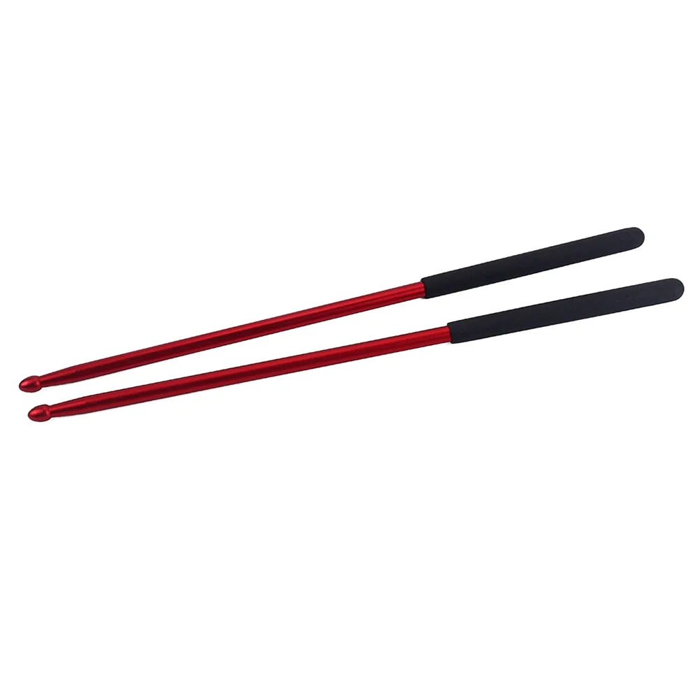 

1Pair Metal Drum Stick Professional Grade Drumstick for Drum Pad Practice Strength Building Speed Training W122 Dark Red