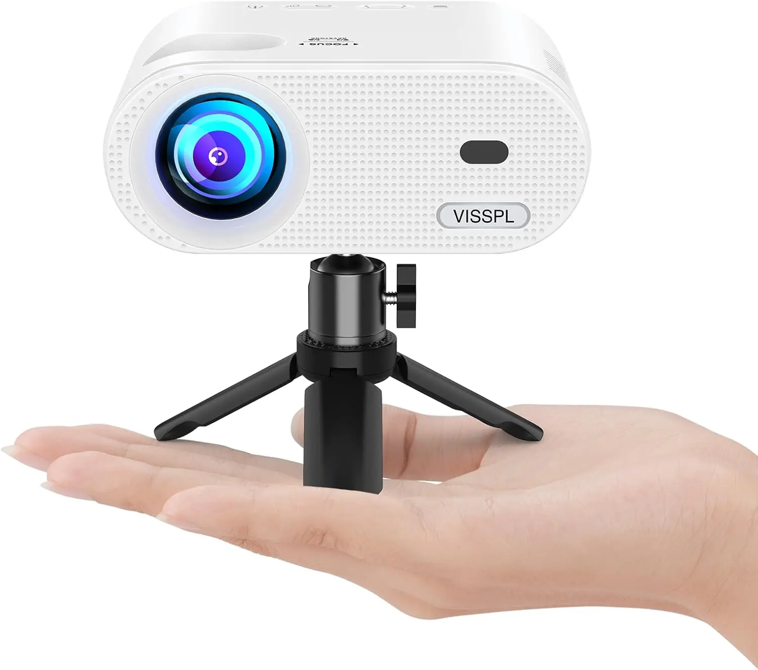 

Full HD 1080P Mini Projector with Tripod, Portable Outdoor Home Theater, Compatible with HDMI/USB/Phone