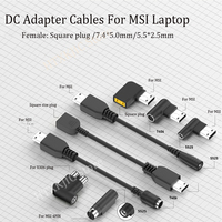 5.5x2.5 7.4x5.0mm Square Female Jack Dc Power Supply Adapter Converter for MSI GP76 GE66 GP66 280W Laptop Charger Cable Cord