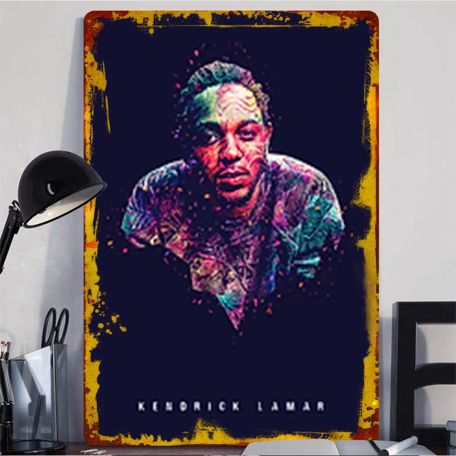 Kendrick Lamar Custom Metal Wall Art Rapper Music Star Portrait Decor for Home Office Room Decoration