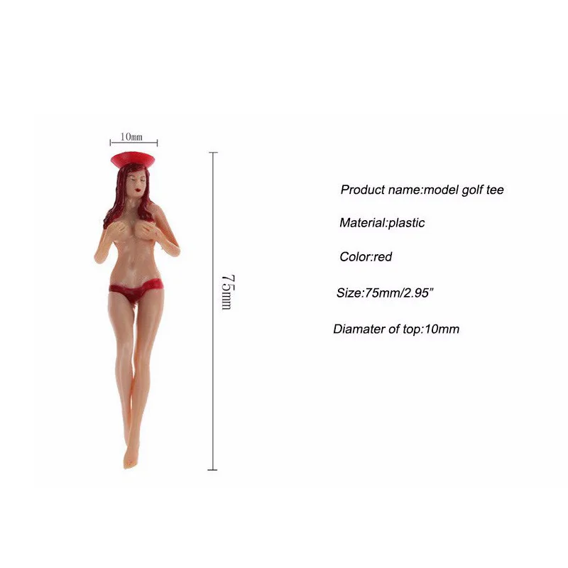 CRESTGOLF Phong Cách 6 Cái/gói Kích Thước 75Mm (2.95Inch) bikini Sexy Lady Golf TEE Tặng Mới Nhất Thiết Kế Nhựa Golf Tee Golf Phụ Kiện