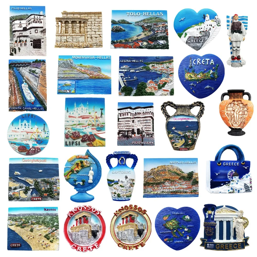 Europe Greece Flavor Tourist Souvenir Fridge Magnets Decoration Articles Handicraft Magnetic Refrigerator Collection Gifts