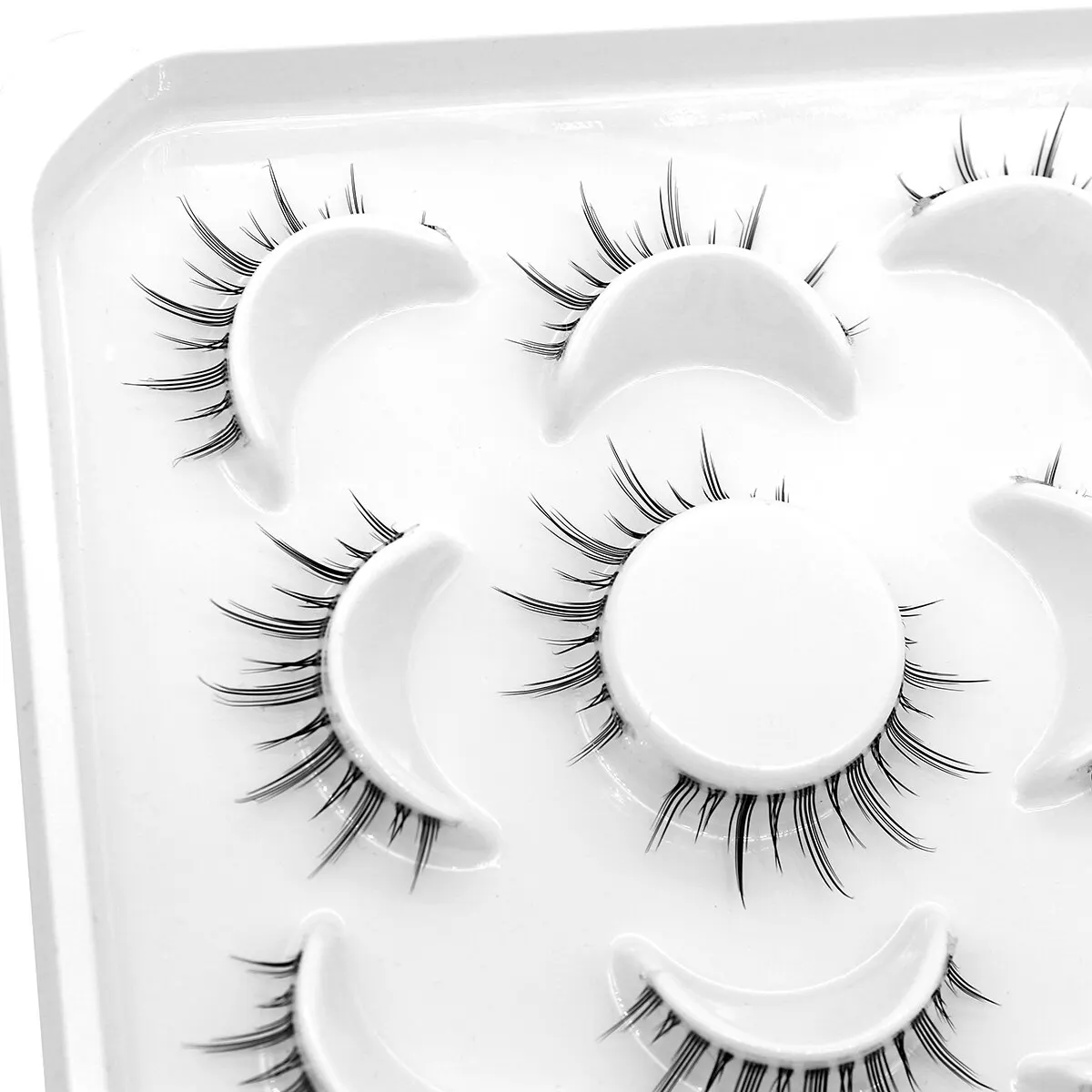 GROINNEYA Manga Lashes Natural Long 5 Pairs Faux Mink Eyelashes Natural Short Full Strip Lashes Clear Band Soft Natural Eyelashe