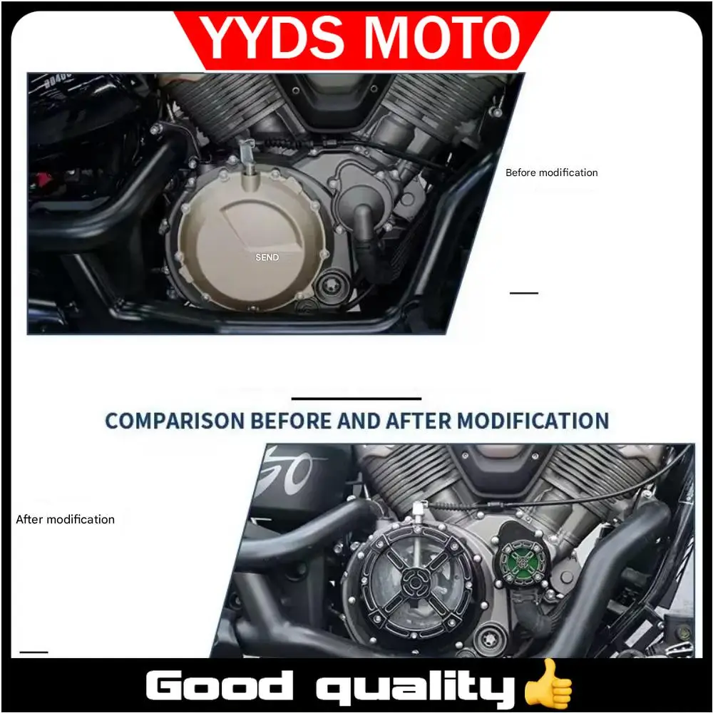 【Good quality】For BENDA Napoleonbob ChinchiIIa 500 transparent clutch cover engine water pump cover instrument cover
