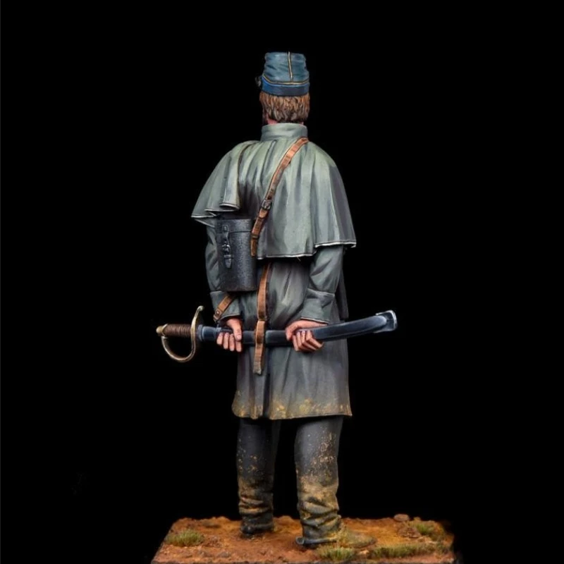 Kit de figurines en résine moulée sous pression, échelle 1/24, ancien officier d'infanterie, jouets miniatures, non assemblés, non peints, Diorama à monter soi-même