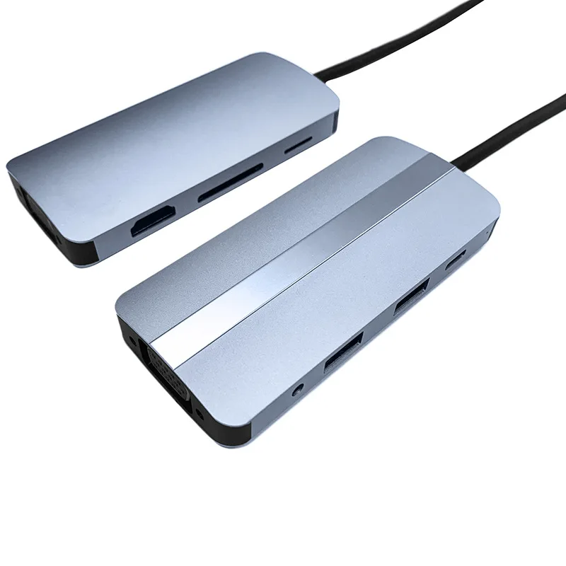 Док-станция USB Type-C 8 в 1, многофункциональный хаб PD, конвертер HDMI для ноутбука, для Xiaomi, Lenovo, Macbook Pro