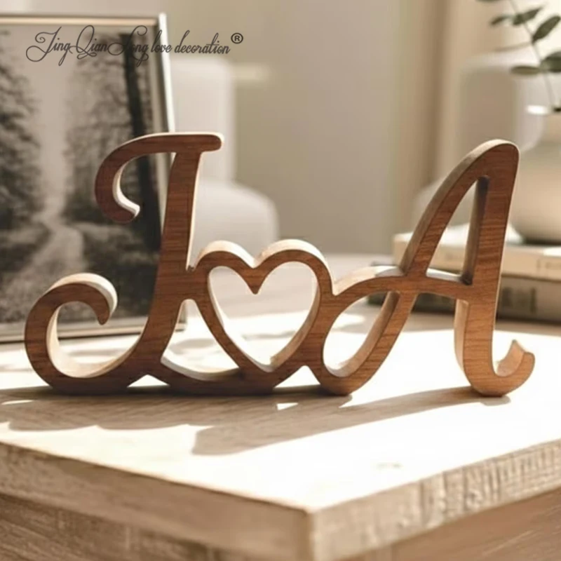 CustomCouples Initials Sign, Personalized Wooden Name Sign, Valentines Day Gift, Couple Initials Wood Plaque, Wedding Anniversar