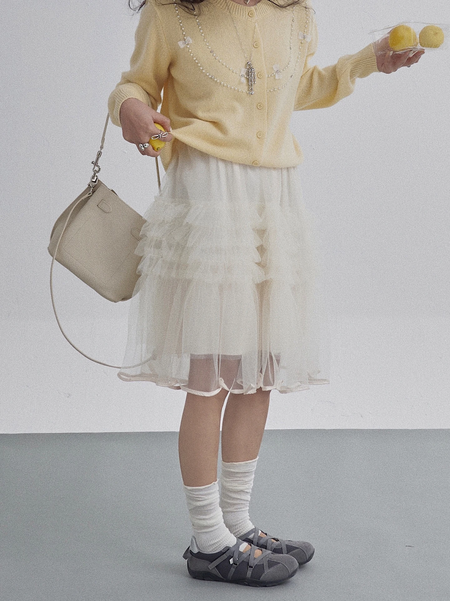 

Юбка Sweet Fairy T с многослойными оборками, на резинке, миди, в корейском стиле, для повседневной носки, из нейлоновой ткани