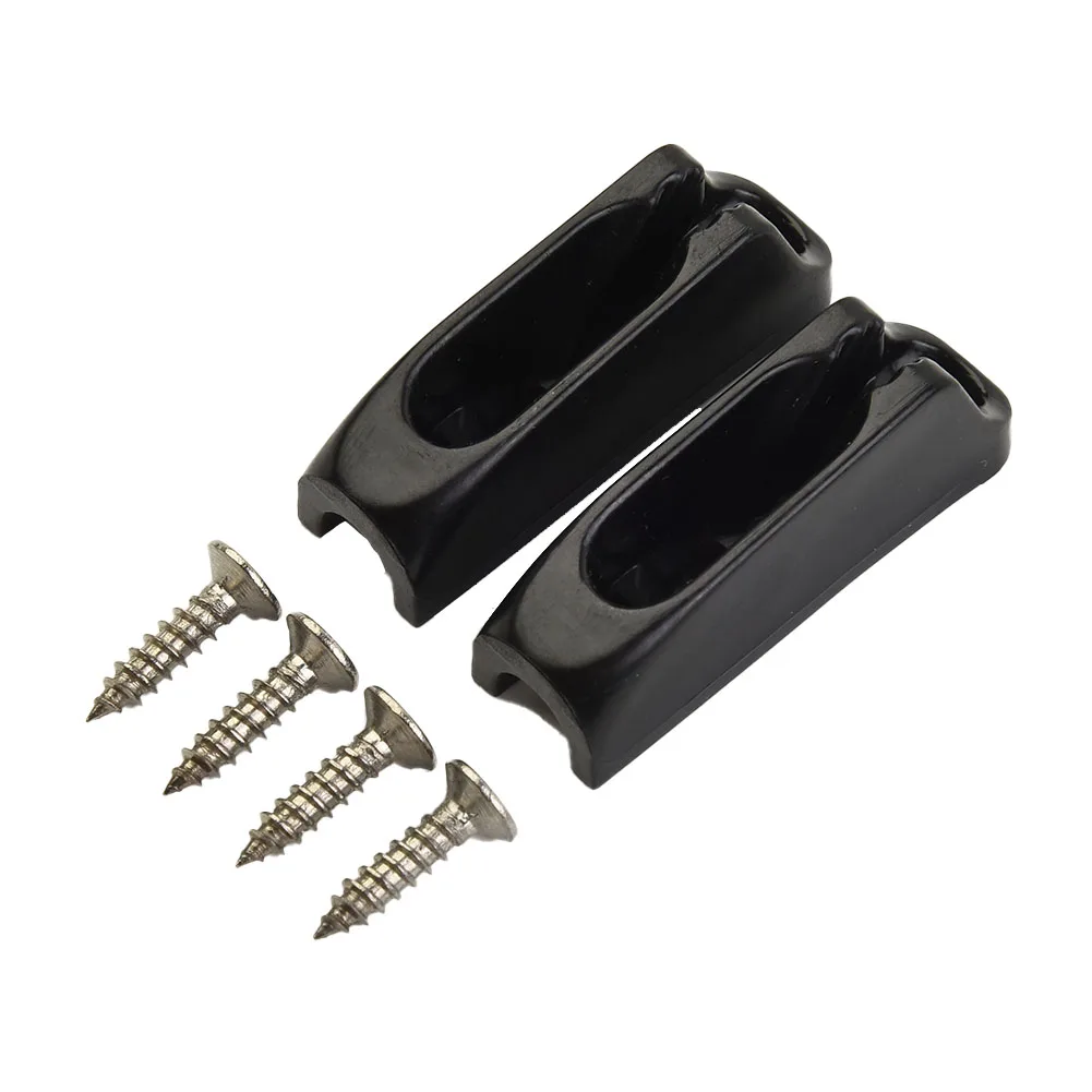 2Pcs Rope Clamps Boat Nylon Self-Lock Cleat Cord Lock For Marine Accessories Black 44x13x15mm Boat Accessories