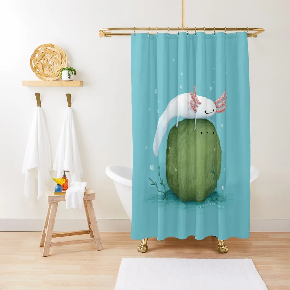 

Axolotl on a Mossball Shower Curtain Shower Curtain Sets For Bathroom Shower Curtain For Bathroom Set