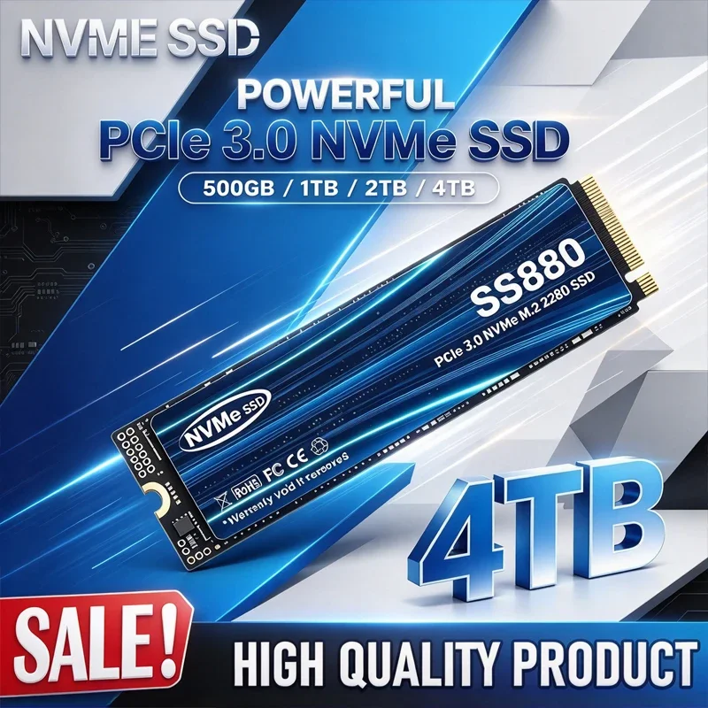 Original SS880 M.2 2280 PCIe NVME SSD High Speed Internal Solid State Drive for Laptop Desktop - 1TB/2TB/4TB Options Available
