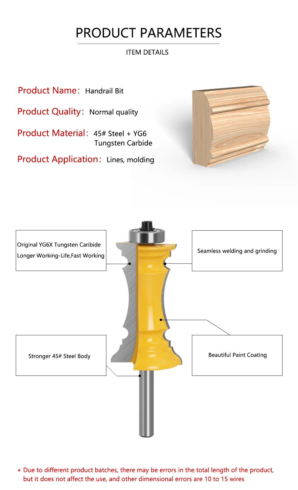 LAVIE 8mm Shank Mitered Door Drawer Molding Router Bits Handrail Line Tenon Milling Cutter For Woodworking Tools MC02165