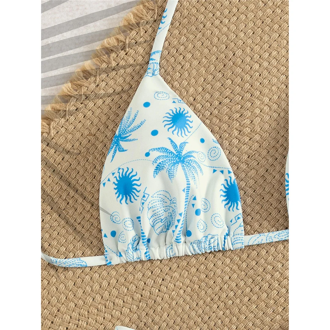XS - L Neuer bedruckter Neckholder-Bikini, brasilianischer Bikini, Damen-Badeanzug, zweiteiliges Bikini-Set, Badeanzug für Damen, Badebekleidung, Badeanzug, Schwimmanzug V7173 – Detail 16