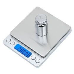 Digital Scale Electronic Weight Scales 3kg 0.1g Pocket Case Jewelry Scale Food Kitchen Balance Silver With 2 Tray