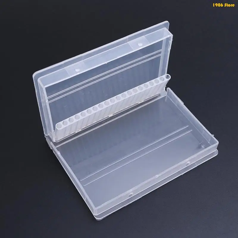 U1JB Tragbare transparente Acryl 20 Loch Bohrer Box Kunststoff Display Container