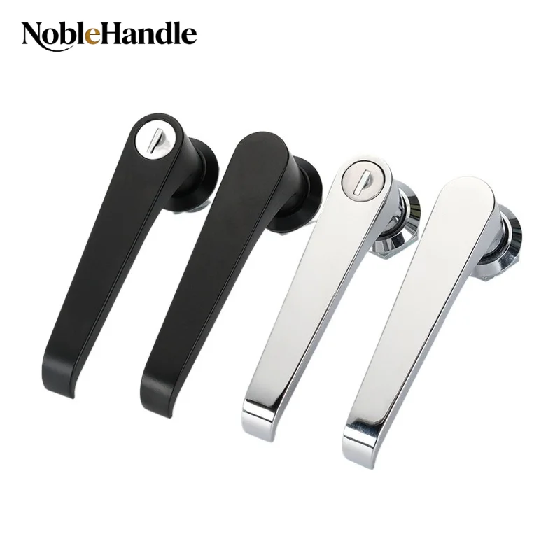 MS324 L-Shape Zinc Alloy Lever Lock, Distribution Box Switchgear Door Handle Lock Industrial Mechanical Cabinet Hardware