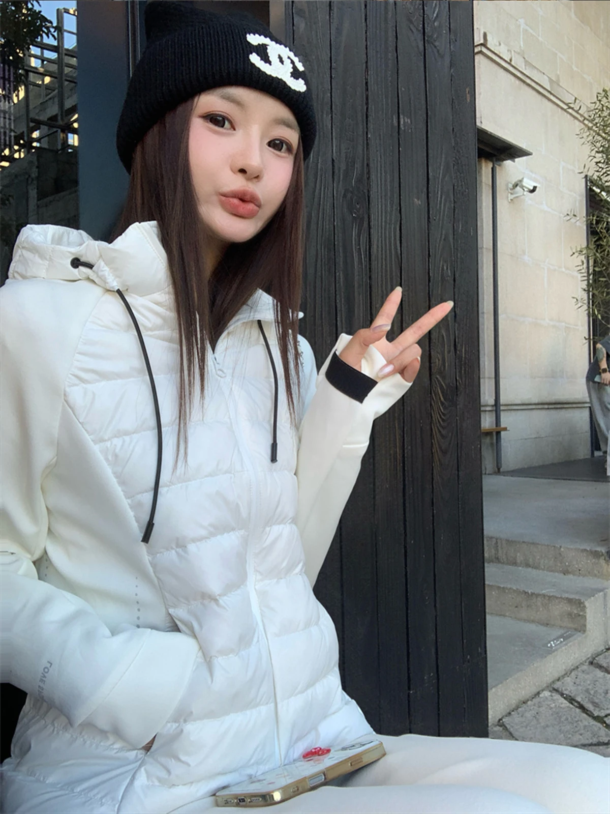 

Женская хлопковая куртка с капюшоном, легкая тонкая теплая модная зимняя верхняя одежда, корейская версия, прямой крой, пе