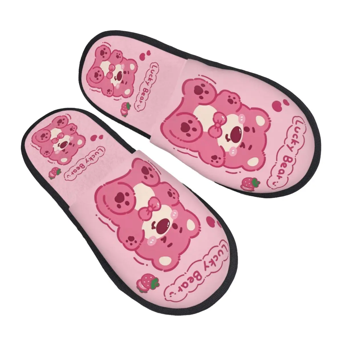 

Custom Lotso Guest Slippers for Bathroom Women Bear Cartoon House Slipper