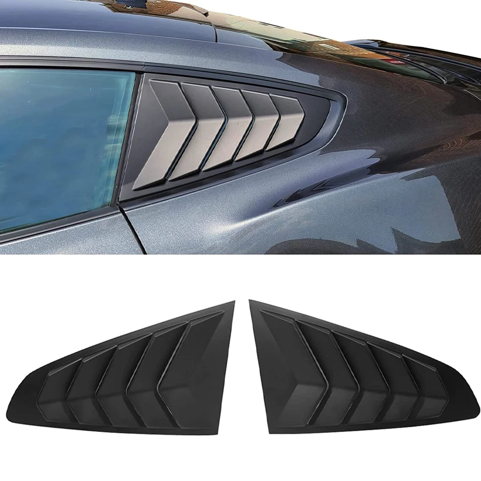 TML Rear Side Window Vent Louver Cover Fit For Ford Mustang 2015-2022 Car Accessories Window Scoop Louvers IKON Style