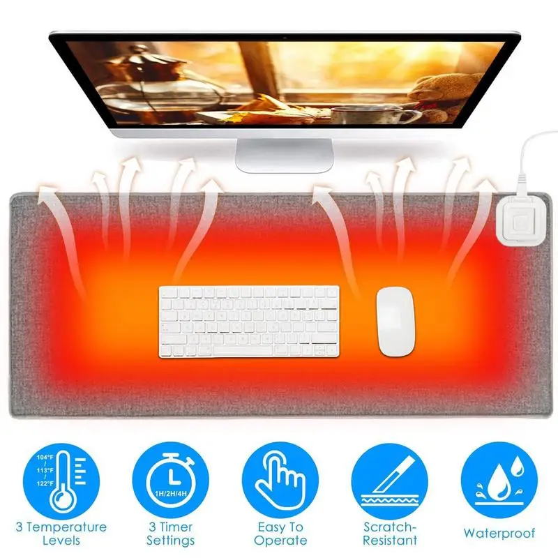 Heating Mouse Pad Large Office Desktop Shortcut Keys Heating Pad Dormitory Students Do Homework Waterproof Desk Warm Pad