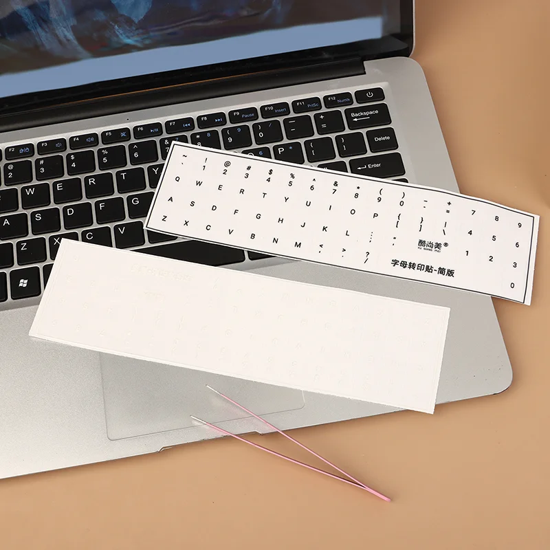 Universal Engaving Sticker, Tear-off Film Keyboard Label for Laptops and Desktops, Single Alphabet Sheet