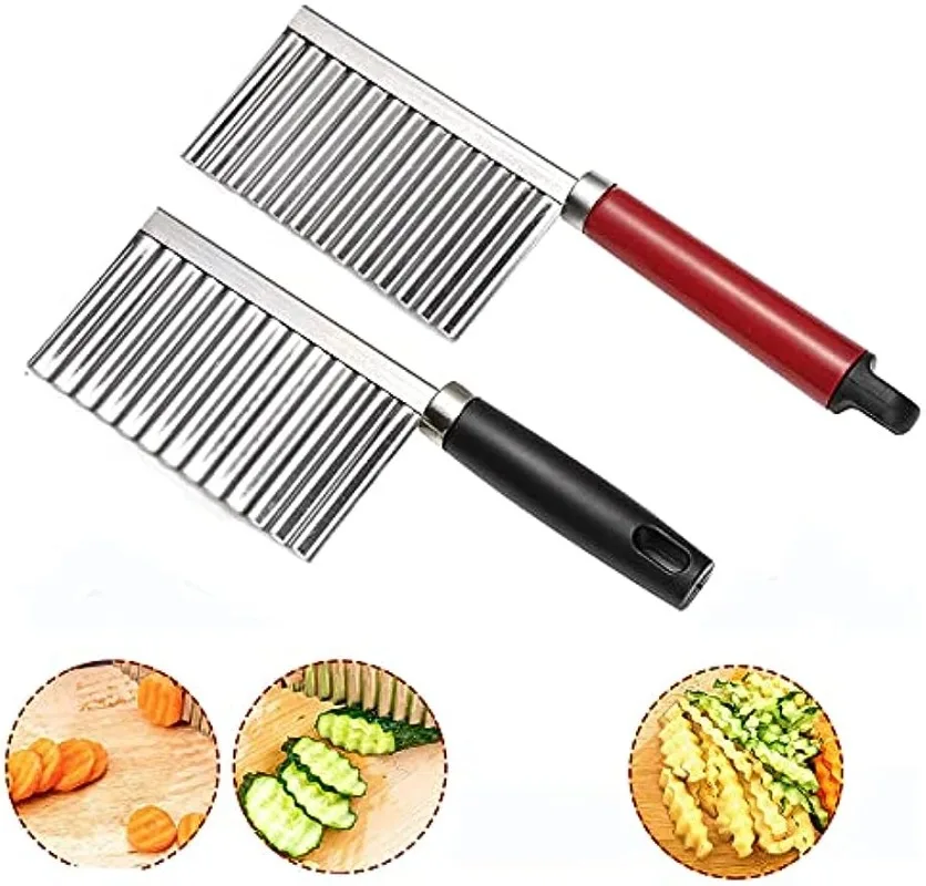 

Potato Crinkle Cut knife, Stainless Steel Wavy Slicer, Decorative Knife for Fruits and Vegetables,Wavy Blade Cutting Tool.