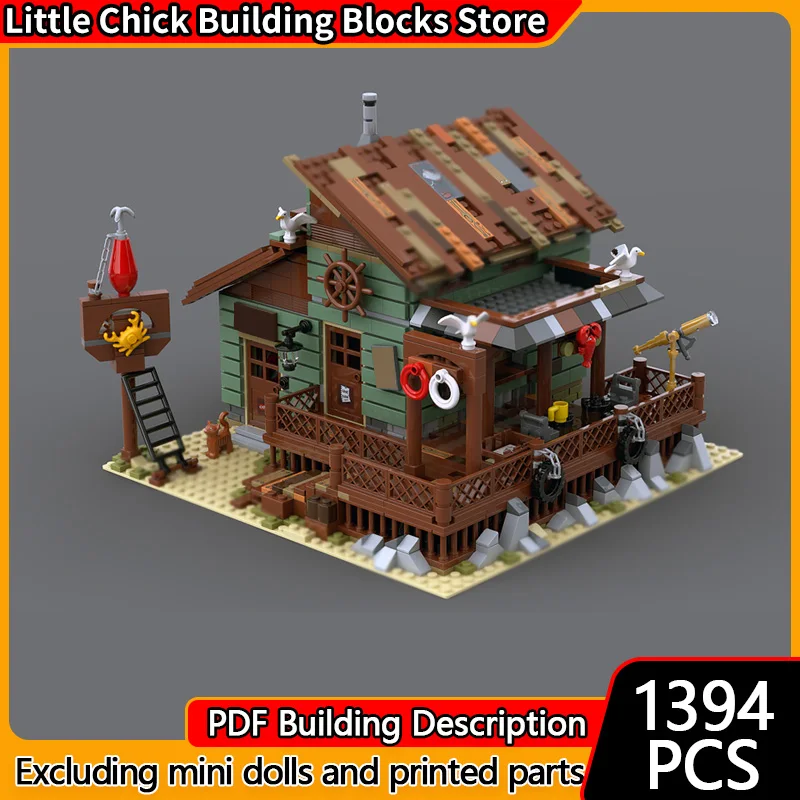 نموذج قلعة القرون الوسطى MOC قوالب بناء قفص الاتهام الإقامة نزل وحدات التكنولوجيا الأطفال هدايا العيد تجميع اللعب البدلة