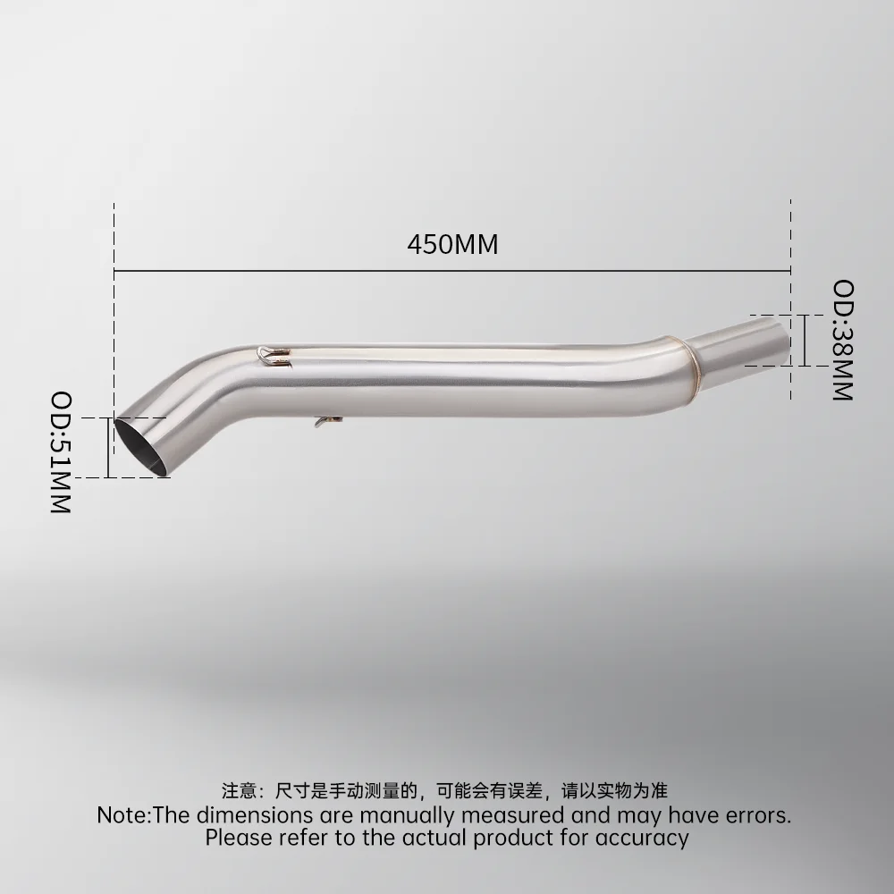 NS200 For BajajPulsarNS200 Bajaj NS 200 51mm Escape Moto Motorcycle Exhaust Mid Middle Link Pipe Racing Stainless Steel Elbow