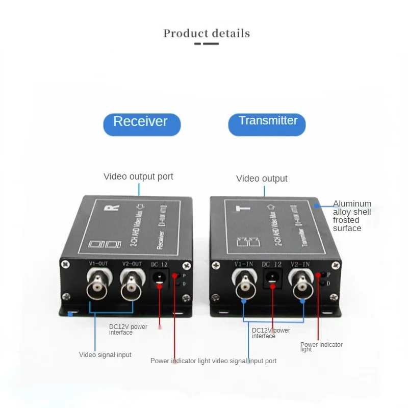 Cctv Camera Multiplexer 2 Channel Ahd Coaxial Video Multiplexer With Signal Transmission Distance Ahd Multiplexer