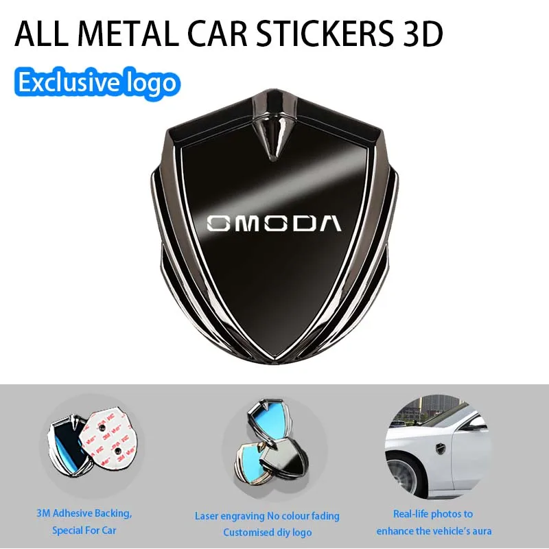 

For Chery Omoda 5 E5 Ev 5 Logo Key Cover Key Case Body Kit Parts 2025 Accessories Car Body Metal Shield 3D Emblem Sticker Badge