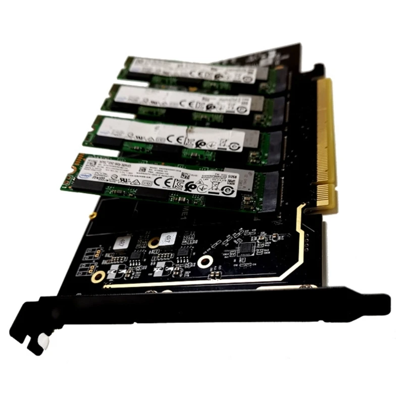 A9LC 내장 4 포트 소프트 Pci-E X16 to .2 NVME 컨트롤러 카드 (데스크탑 PC 용), SSD HDD 지원, 로우 프로파일 브래킷 포함